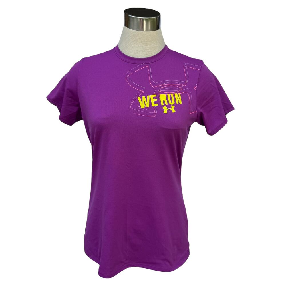 Under Armour Small Purple Logo Athletic Tee